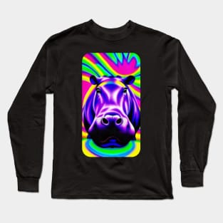 hippo in color Long Sleeve T-Shirt